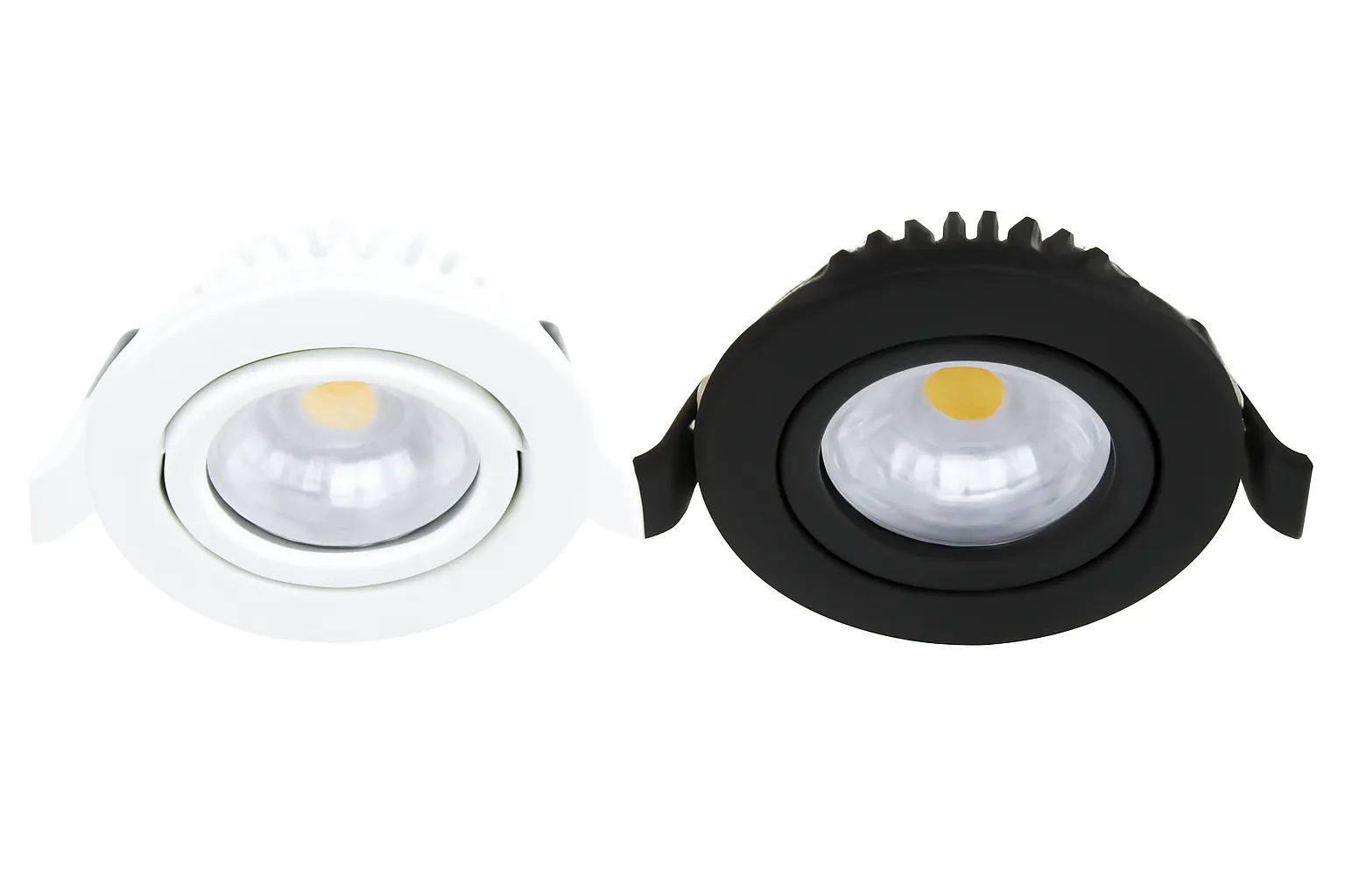 Runda infällda spotlights