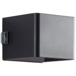 Brilliant Iseo Vägglampa Plast Svart 4W 300lm - 830 Varm Vit | IP44 - Utomhus - Rörelse- och Ljussensor - USB Uppladdningsbar