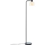 Brilliant Stolpebelysning Casto Glas Metall Svart Beige | Passande för 1x E27