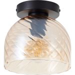 Brilliant Casto Taklampa Glas Metall Svart Beige | 190mm - Passande för 1x E27