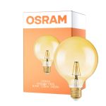 Osram Vintage 1906 LED E27 Globe Filament Guld 125mm 6.5W 650lm - 824 Extra Varm Vit | Dimbar - Ersättare 50W