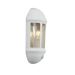 Ansell LED Vägglampa Latina Halv Lykta Vit - Passande för E27 Upp Till 42W | IP65 - Rörelse- och Ljussensor