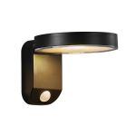 Nordlux Solar Vägglampa Rica Runda Svart 4.5W 450lm - 830 Varm Vit | Rörelse- och Ljussensor