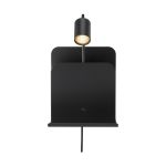 Nordlux Vägglampa Roomi Metall Svart | IP20 - Passande för 1x GU10 - med USB