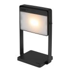 Nordlux Bordslampa Saulio Aluminium Svart 3.5W 200lm - 830 Varm Vit | IP44 - 3-Stegs Dimbar - Solar