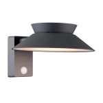 Nordlux Solar Vägglampa Justina Metall Antracit 400lm - 830 Varm Vit | IP44 - Rörelse- och Ljussensor