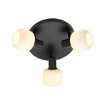 Nordlux Milford Taklampa Glas Mini 3-Rondel Svart | Passande för 3x E14