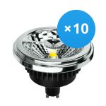 Flerpack 10x Noxion Lucent LED Spot GU10 AR111 12W 600lm 40D - 930 Varm Vit | Bästa färgåtergivning - Dimbar - Ersättare 50W