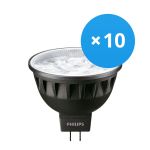 Flerpack 10x Philips Master LED Spot GU5.3 MR16 7.5W 500lm 24D - 930 Varm Vit | Bästa färgåtergivning - Dimbar - Ersättare 50W