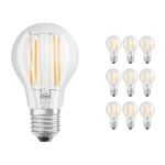 Flerpack 10x Ledvance Classic LED E27 Päron Filament Klar 7.5W 1055lm - 827 Extra Varm Vit | Dimbar - Ersättare 75W
