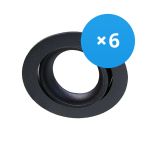 Flerpack 6x Noxion Infälld Spot Vision MR16 Lutningsbar Svart | Utskärning   69mm - GU10 Sockel