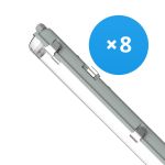 Flerpack 8x Noxion LED Allmänbruksarmatur Vattentät Armatur Poseidon V2.0 | Passande För 2x150cm LED Rör