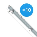 Flerpack 10x Noxion LED Allmänbruksarmatur Vattentät Armatur Poseidon V2.0 | Passande För 1x120cm LED Rör