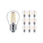 Flerpack 10x Philips Master Value LED Lustre E27 boll Filament Klar 3.4W 470lm - 927 Extra Varm Vit | Bästa färgåtergivning - Dimbar - Ersättare 40W