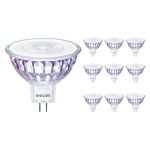 Flerpack 10x Philips Master Value LED Spot GU5.3 MR16 7.5W 630lm 36D - 930 Varm Vit | Bästa färgåtergivning - Dimbar - Ersättare 50W