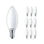 Flerpack 10x Philips Corepro LED Kronljus E14 Matt 4.3W 470lm - 827 Extra Varm Vit | Ersättare 40W