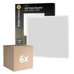 Flerpack 6x Bright Choice LED Panel Backlit 36W 3240lm - 840 Kallvit | 60x60cm - UGR <22