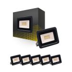 Flerpack 6x Bright Choice LED Strålkastare 20W 2000lm 100D - 830 Varm Vit | IP66 - Symmetrisk