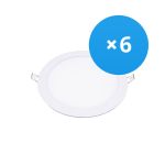 Flerpack 6x Bright Choice LED Downlight UltraSlim 15W 1200lm 110D - 840 Kallvit | 190mm - Utskärning   175mm