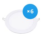 Flerpack 6x Bright Choice LED Downlight UltraSlim 24W 1950lm 110D - 840 Kallvit | 295mm - Utskärning   280mm