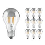 Flerpack 10x Ledvance  Classic LED E27 Päron Filament Mirror 6.5W 650lm - 827 Extra Varm Vit | Ersättare 50W