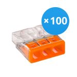 Flerpack 100x Wago 2273-203 Kopplingsklämma Anslutningsstycke | 3 Tråd Anslutning