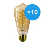 Flerpack 10x Philips MASTER Value LED Lampa E27 Edison Filament Guld 4W 250lm - 818 Extra Varm Vit | Dimbar - Ersättare 25W