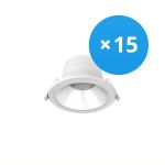 Flerpack 15x Noxion LED Downlight Apollo 9W 1100lm 60D - 840 Kallvit | 145mm - Utskärning   120mm - UGR <19