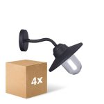 Flerpack 4x D'Lite Vägglampa Ember Svart | IP54 - Passande för 1x E27