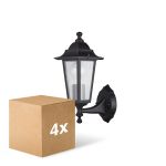 Flerpack 4x D'Lite Vägglampa Helora Svart | IP44 - Passande för 1x E27