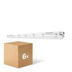 Flerpack 6x Ledvance LED Allmänbruksarmatur Vattentät Fukttät 46W 6400lm - 840 Kallvit | 150cm