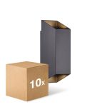 Flerpack 10x Nordlux Nico Vägglampa Aluminium Svart Up & Down | IP54 - Passande för 2x GU10
