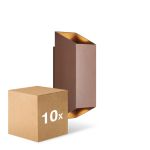 Flerpack 10x Nordlux Nico Vägglampa Aluminium Rostig Up & Down | IP54 - Passande för 2x GU10