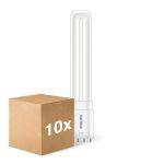 Flerpack 10x Philips CorePro PL-L LED Lampa EM/Mains 8W - 840 Kallvit | 4-Stift - Ersättare 18W