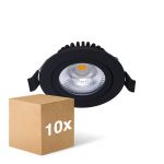 Flerpack 10x Noxion LED Lutningsbar Slim Spot Svart 6W 550lm - 930 Varm Vit | Utskärning   75mm - IP54 - Bästa färgåtergivning 