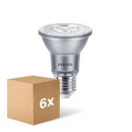 Flerpack 6x Philips Master Value LED Lampa Reflektor E27 PAR20 6W 515lm 25D - 930 Varm Vit | Bästa färgåtergivning - Dimbar - Ersättare 50W
