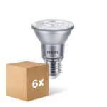 Flerpack 6x Philips Master Value LED Lampa Reflektor E27 PAR20 6W 500lm 40D - 927 Extra Varm Vit | Bästa färgåtergivning - Dimbar - Ersättare 50W