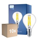 Flerpack 10x Philips MASTER LED E14 Boll Filament Klar 2.5W 340lm - 922-927 Dim To Warm | Bästa Färgåtergivning - Dimbar - Ersättare 25W