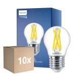 Flerpack 10x Philips MASTER LED E27 Boll Filament Klar 5.9W 806lm - 922-927 Dim To Warm | Bästa Färgåtergivning - Dimbar - Ersättare 60W
