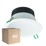 Flerpack 4x Philips LED Downlight Coreline DN142B Aluminium Vit 11W 1200lm 60D - 830 Varm Vit | Utskärning   155mm - IP20 - Vit Reflektor