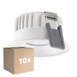 Flerpack 10x Ledvance LED Spot Fix Aluminium Vit 8W 680lm 36D - 930 Varm Vit | Utskärning   68mm - IP44 - Bästa färgåtergivning - Dimbar