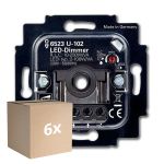 Flerpack 6x Busch-Jaeger 6523U-102 Rotary LED Dimmer 6512-0-0334 2W -100W 50/60Hz