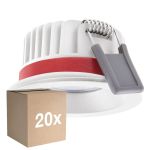 Flerpack 20x Ledvance LED Spot Fire Rated Aluminium Vit 8W 640lm 36D - 927 Extra Varm Vit | Utskärning   68mm - IP65 - Bästa färgåtergivning - Dimbar