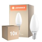 Flerpack 10x Ledvance Classic LED E14 Kronljus Matt 3.4W 470lm - 827 Extra Varm Vit | Dimbar - Ersättare 40W