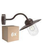Flerpack 6x Nordlux Luxembourg Vägglampa Metall och Glas Rostig | IP54 - Passande för E27