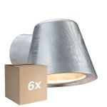 Flerpack 6x Nordlux Aleria Vägglampa Galvaniserat Stål Grå | Passande för GU10