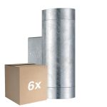 Flerpack 6x Nordlux Tin Vägglampa Brushed Aluminium | Passande för 2x GU10