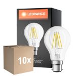 Flerpack 10x Ledvance Classic Performance LED Lampa B22d Päron Filament Klar 4W 470lm - 827 Extra Varm Vit | Ersättare 40W