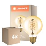 Flerpack 4x Ledvance Vintage 1906 LED E27 Globe Guld 4.8W 420lm - 822 Extra Varm Vit | Dimbar - Ersättare 37W