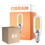 Flerpack 6x Osram LED Special E14 Tubular Lampa T26 Filament Klar 4.9W 730lm - 827 Extra Varm Vit | Ersättare 55W